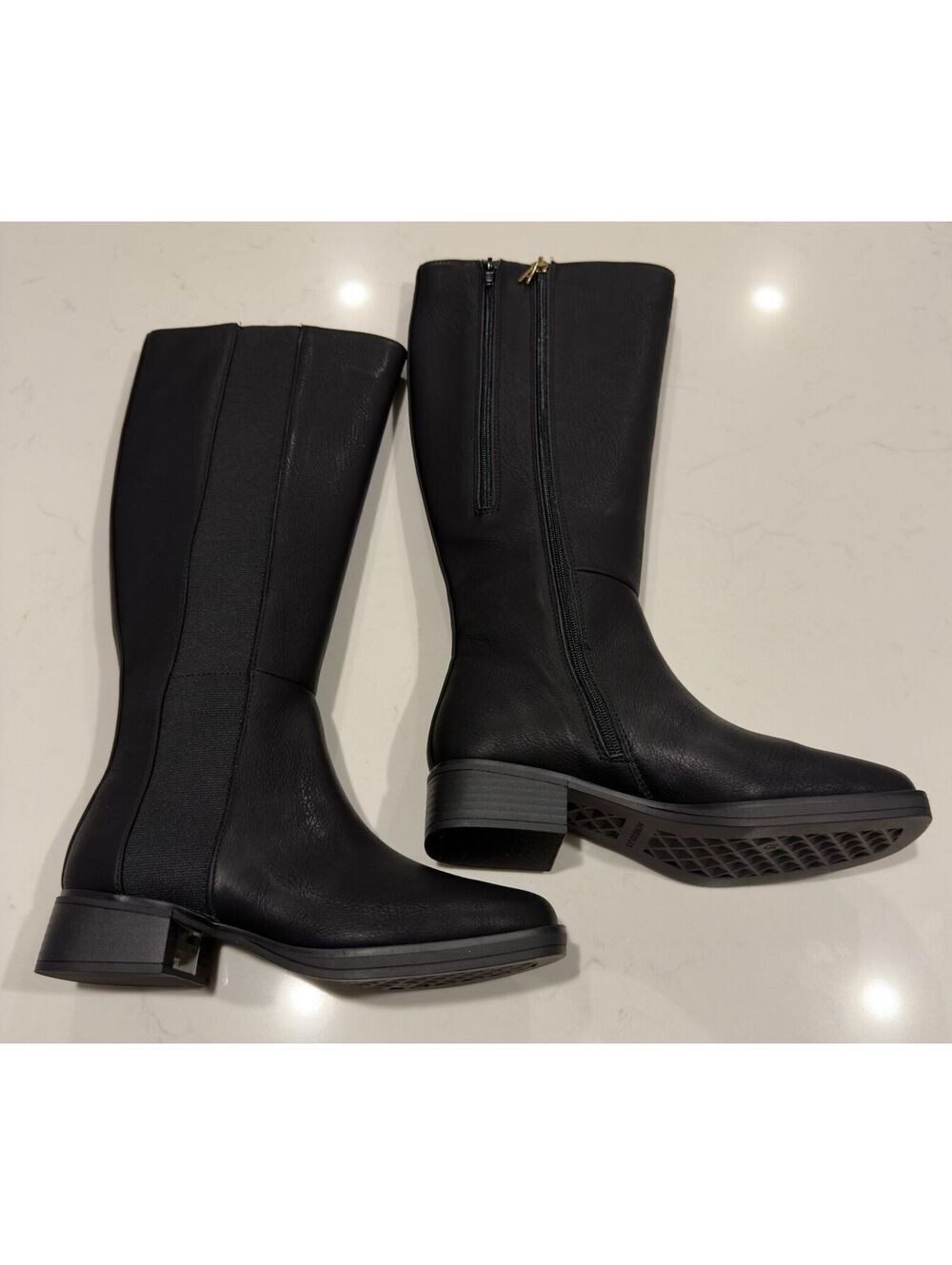 Aerosoles Women's Daria Black Double Zip Tall Boots